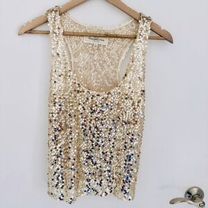 Abercrombie and fitch gold shimmery Small Top fancy boutique sequenced